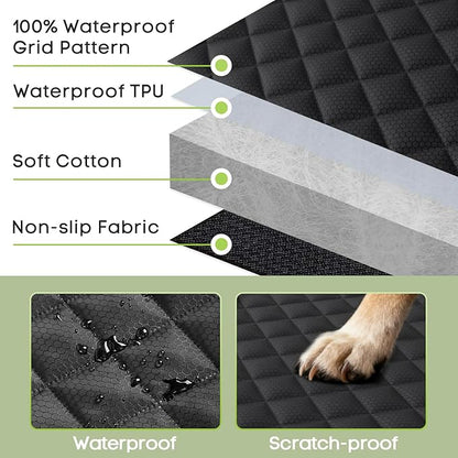 Front Seat Cover for Dogs with Side Flaps, Pet Car Seat Protector | Waterproof Scratchproof Non-Slip Captain Chair Seat Cover, Full Protection, Large Front Storage Pocket, Fits Cars/Trucks/SUVs - Image 7