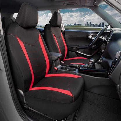 Motor Trend SpillGuard 2 Red Seat Covers for Cars & Seat Covers for Trucks - Neoprene Lining Waterproof Car Seat Covers Front Seats Only - SUV Seat Covers Protector - Forros para Asientos de Carro - Image 3