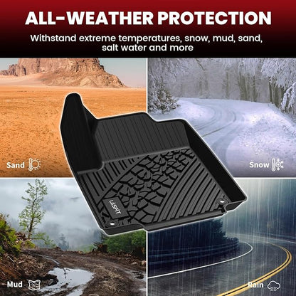 LASFIT Floor Mats for Jeep Cherokee 2015-2023 | Not Fit with Raised Dead Pedal, All Weather, TPE, Custom Fit, Car Mats, Floor Liners, 1st & 2nd Row, Black - Image 7