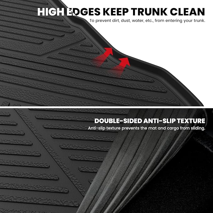 LASFIT Cargo Mat for Dodge Charger Daytona EV 2-Door 2024-2026 | Not Fit Gas or 4-Door Models, All Weather TPE Custom Fit Cargo Trunk Liner Accessories, Black - Image 3