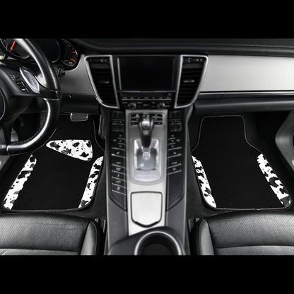 CAR PASS Waterproof Universal 3Pcs Car Floor Mats, Cow Print Car Mats Fit for SUV,Vans,sedans, Trucks,Set of Vehicles Car Carpet with Driver Heel Pad and Nibs Backing, Cute Women Girly (Black White) - Image 4