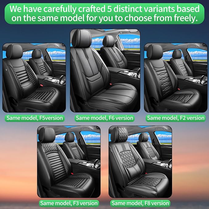 Fit Versa Car Seat Covers for Nissan Versa 2007-2024 2025 2026 -Upgraded Premium Waterproof & Breathable Leather, Airbag Compatible, All-Weather Seat Cushion Protector,2 Front/Black - Image 9
