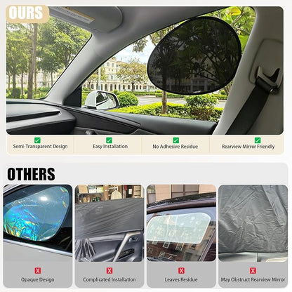 2 Pack Car Side Window Sun Shades, Static Cling Driver Side Window Shade | Upgrade Car Window Shades for Baby, Sun Blocker for Glare and Sun Protection, Clear Visibility, 15.7 × 11.4 inches - Image 5