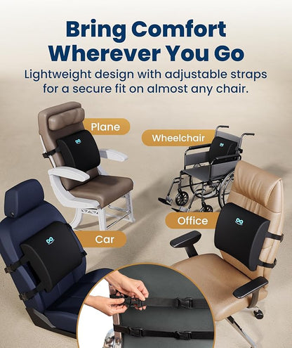 Everlasting Comfort The Original Lumbar Support Pillow for Office Chair - Improves Posture, Promotes Back Pain Relief - Superior Back Support for Gaming and Desk Chairs - Lumbar Pillow for Car, Couch - Image 4
