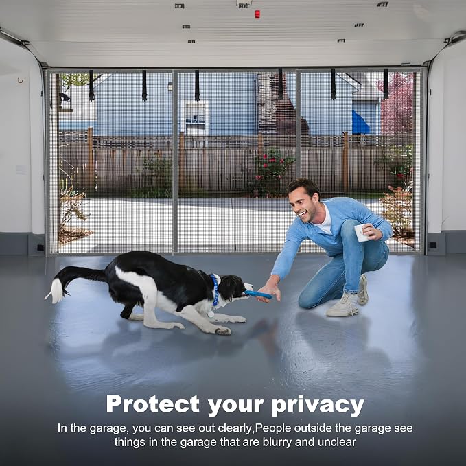 LIAMST Privacy Garage Door Screen Blackout for 2 Car Garage-16X9FT Privacy Silver Grey Heavy Duty Magnetic Garage Screen, Hands Free, Magnetic Privacy Garage Screen Door - Image 5