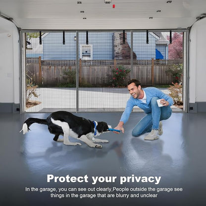 LIAMST Privacy Garage Door Screen Blackout for 2 Car Garage-16X9FT Privacy Silver Grey Heavy Duty Magnetic Garage Screen, Hands Free, Magnetic Privacy Garage Screen Door - Image 5