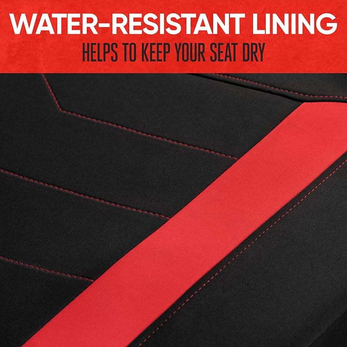 Motor Trend SpillGuard 2 Red Seat Covers for Cars & Seat Covers for Trucks - Neoprene Lining Waterproof Car Seat Covers Front Seats Only - SUV Seat Covers Protector - Forros para Asientos de Carro - Image 8