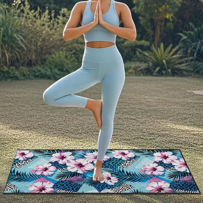 Hawaiian Hibiscus Car Seat Cover Towel with Storage Bag Hibiscus Flowers Auto Interior Seat Protector for Front Seat Only Driver Seat Cushion Towel Cover for Yoga Swimming Hiking After Gym - Image 4