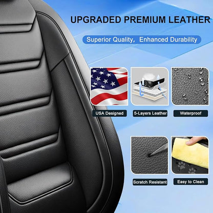 Fit Veracruz Seat Covers Fit for Hyundai Veracruz 2007-2015, 5 Seats | Premium Leather Full Coverage Protectors, Waterproof, Breathable, Scratch Resistant, Easy Wipe, Airbag Compatible, Black - Image 5