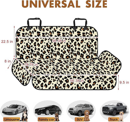 Waterproof Dog Backseat Cover for Cars, Non-Slip Pet Seat Protector,Leopard - Image 2