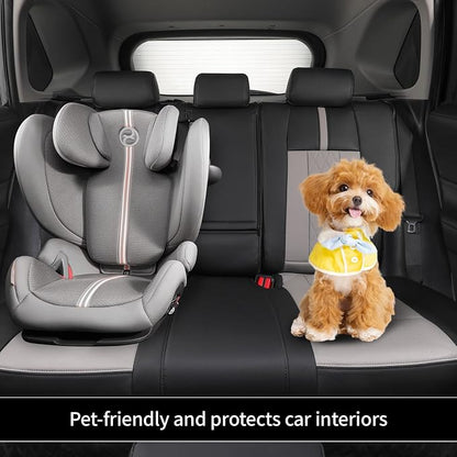 coverdream Full Set Leather Seat Covers for Toyota Corolla 2014-2019 L,LE,LE Eco Plus,LE Plus Sedan,Airbag Compatible,Waterproof Car Seat Protector,Fit Like A Glove(Black & Gray-1) - Image 2