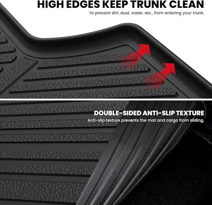 LASFIT Cargo Mats for Kia Sorento 7-Seat 2020 2019 2018 2017 2016 | (Not Fit 5-Seat) All Weather TPE Custom Fit Cargo Trunk Mat & Backrest Mats Accessories, Black - Image 5
