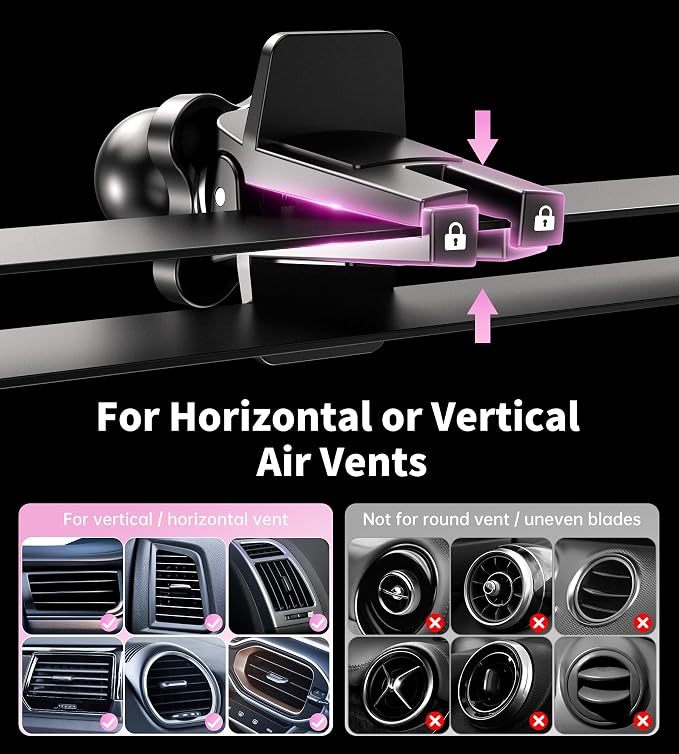 BHHB for Magsafe Car Mount Charger, [2026 Upgrade] 15W 2in1 Magnetic Wireless Car Charger, for Magsafe Car Charger, Vent/Dashboard Phone Holder, ONLY for iPhone 17 16 15 14 13 12 Series (Pink) - Image 7