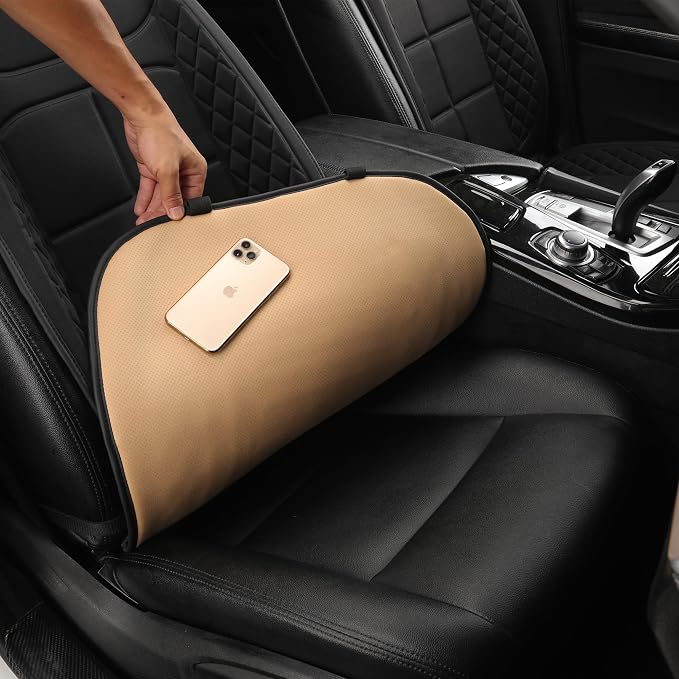 Car Seat Cushions, Car Seat Cover Foldable Portable Seat Cover | Comfortable Breathable Car Seat Cushion for Back and Seat Cushions with Bottom Anti Slip Silicon(1 Pack/Black) - Image 3