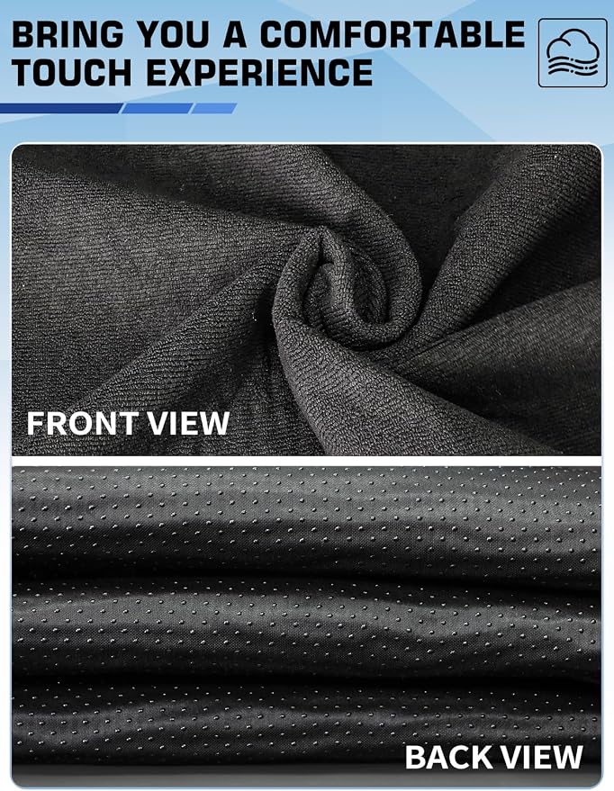 1160g Heavy Duty Towel Car Seat Cover, Sweatproof Absorbent Microfiber Rear Seat Protector for Gym Beach Athletes, Universal Fit Waterproof Back Seat Mat for Sedans SUV Minivans(Black,1PC) - Image 2