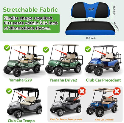 10L0L Golf Cart Seat Covers for Yamaha EZGO Club Car Seat Towel Cushion | Breathable Mesh All-Season Front/Rear Seat Blanket, UV Resistant, Cool Comfort, Machine Washable, Easy On, Great Golf Gift - Image 6