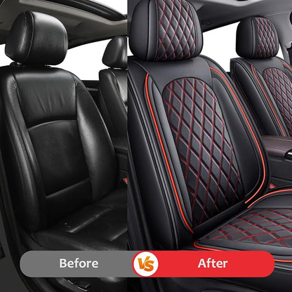 Front Ram Seat Cover Fit 2009-2026 RAM 1500/2500/3500 Crew Quad Cab | Leather Ram Seat Cover,Waterproof Truck Seat Covers,Red Car Seat Cover,Car Seat Protector,Front Seat Covers For Ram - Image 5