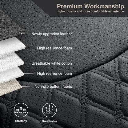 GIANT PANDA Wrangler JK Seat Covers Custom Fit for Jeep Wrangler,Premium Waterproof Faux Leather, 2013 2014 2015 2016 2017 JK 2 Door Full Set (Black) - Image 7