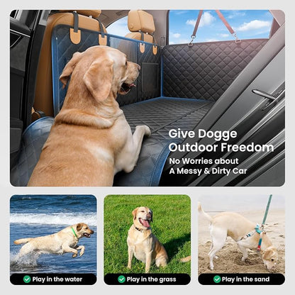 REEVAA Dog Car Seat Cover for Back Seat, Hard Bottom, L, Black+Orange | 450 lbs Extender, 45% More Space for 2-4 Large Dogs, Waterproof, Zippered Mesh Window, Fits for SUV Medium Truck - Image 5