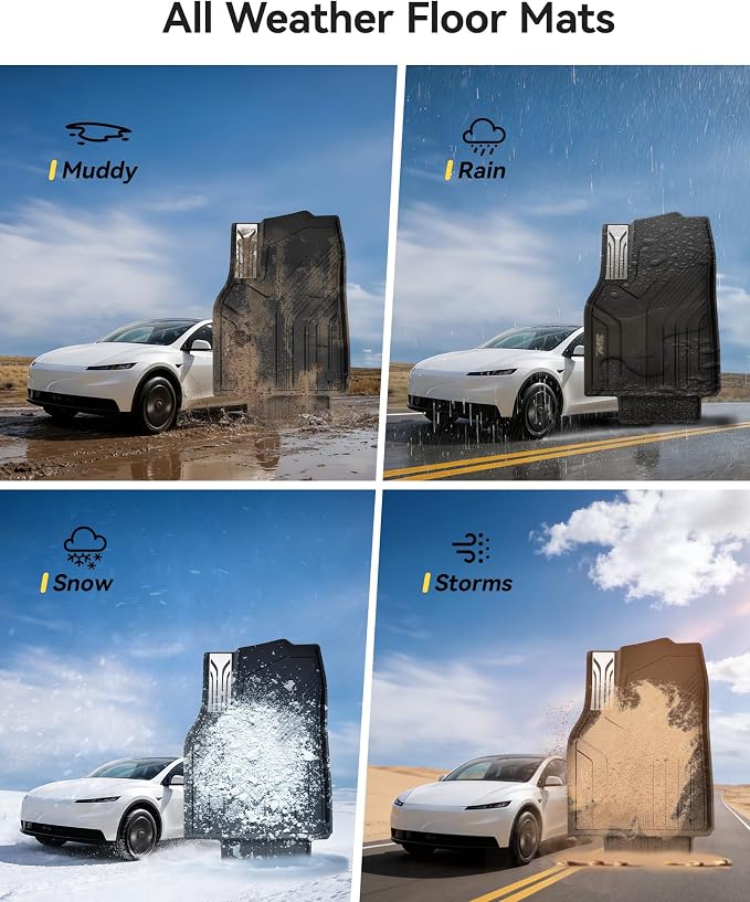 3W 10PCS Floor Mats for Tesla New Model Y 2025-2026 Only Standard | TPE All Weather Floor Liner, Trunk Mat, Seat Back Cover Protector, Cargo Liners, Model Y Accseeories(Not Premium/Performance) - Image 5