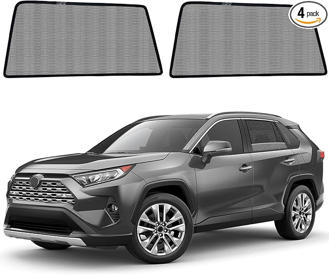 RAV4(2019-2024) Rear Side Window Shades - 2pcs Accessories for Baby | Breathable Mesh Car Privacy Window Covers, UV Protection and Heat Insulation for Road Trips, Napping, Camping by QZZYXYL