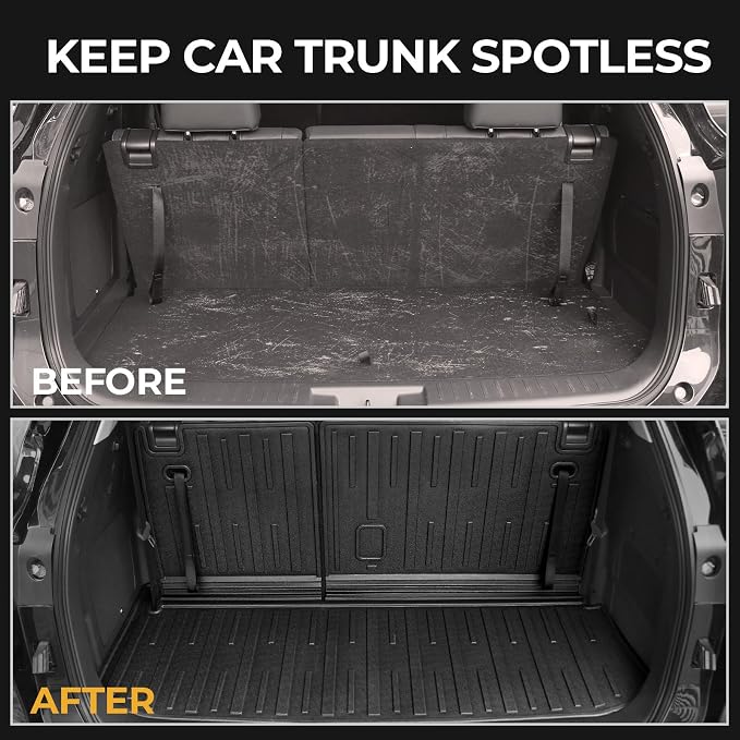 Floor Mats for 2020-2026 Toyota Highlander 7-Seat Accessories | Full-Coverage Set with Integrated Cargo Liner & Backrest Protector, Odorless & Durable, All-Weather Protection, 3D Laser Fit - Image 5