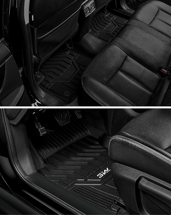 3W Floor Mats for Nissan Rogue 2026 2025 2024 2023 2022 2021 (NOT Sport) | 1st & 2nd, Not for Rogue Sport, Easy To Clean and Installation, Durable, Waterproof Protection, TPE All Weather, Custom Fit - Image 4