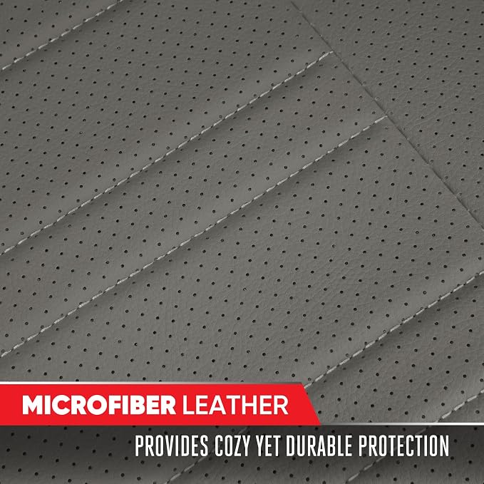 Motor Trend Rear Seat Protector for Cars, SUVs & Trucks – Nappa Leather Bench Cover Protector - Car Seat Cover for Kids, Pets & Baby - Durable Back Seat Protector, Gray Universal Fit Bottom Coverage - Image 5