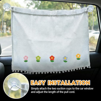 Wuyaoyao 2PCS Car Window Curtains, Cute Blockout Car Side Window Shade Privacy Curtains for Baby with Suction Cups, Vehicle Sun Shade Blocker for Windows, UV Protection & Glare Shield (Sunflowers) - Image 5