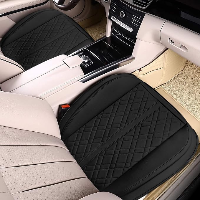 Car Seat Cover for Front Car Seat Bottom,Premium PU Leather Seat Cushion | Without Backrest with Storage Pocket,Full Wrapping Edge Works with Sedan SUV Pickup Minivan - Image 2