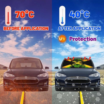 Jamaican Flag Lion Car Windshield Sun Shade Umbrella Automotive Windshield Sunshade Foldable Front Car Accessories Interior Decor to Keep Vehicle Cool for Most Vehicles 57'' X 30'' - Image 6