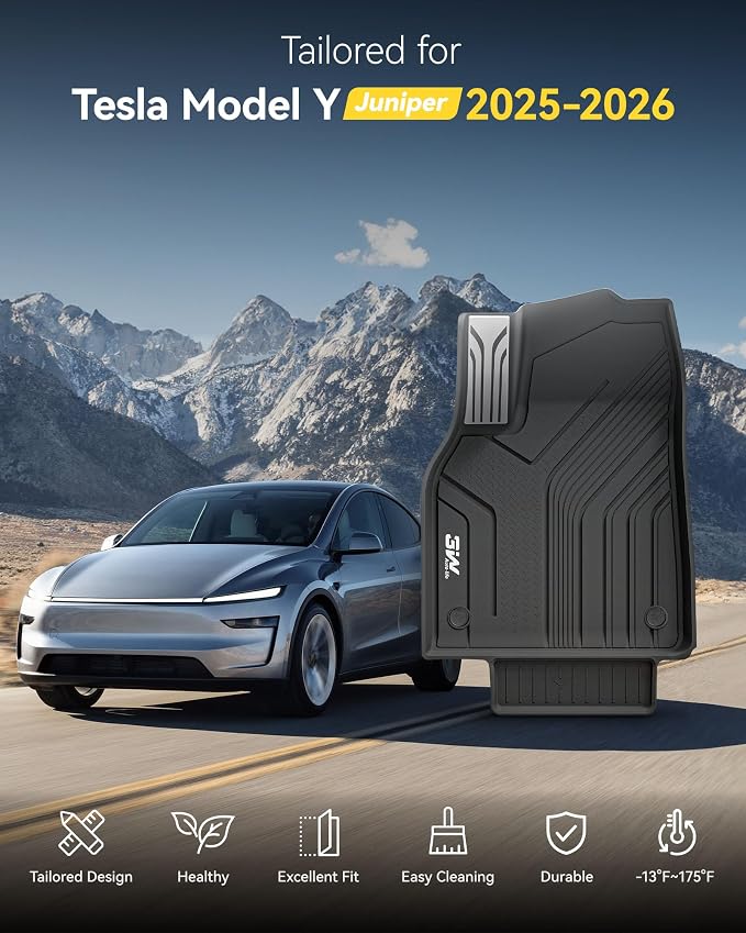 3W Floor Mats Fit for Tesla New Model Y 2025 2026 Juniper,Metal Penal | TPE All Weather Custom Fit Floor Liner for Juniper Model Y Accessories 1st and 2nd Row Car Mats Easy Clean, Vigormold™ - Image 9