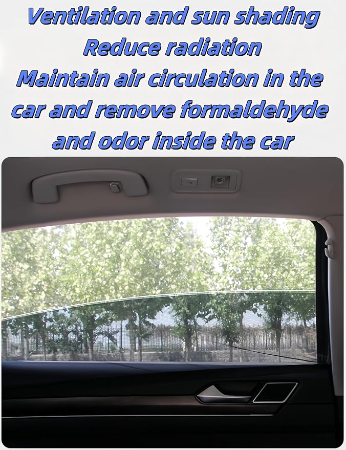 2Pack Mesh Car Side Window Sun Shade Cover, 23.6"x27.5" | UV Protection, Rear Side Window Shade, Stretchy Mosquito Net Curtains, Fit for Most of Cars - Image 5