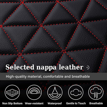 Coverado Seat Covers for Dodge Ram Full Set, Waterproof Truck Car Seat Cover Protectors Custom Fit for 2002-2026 Dodge RAM 1500 2500 3500 with Curved Bench(Red) - Image 6