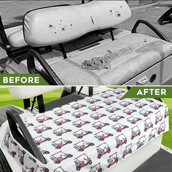 Golf Cart Seat Covers Club Car Golf Cart Accessories for Men Women Golf Carts Seat Towel Blanket 2-Seat Golf Cart Decorations - Image 8
