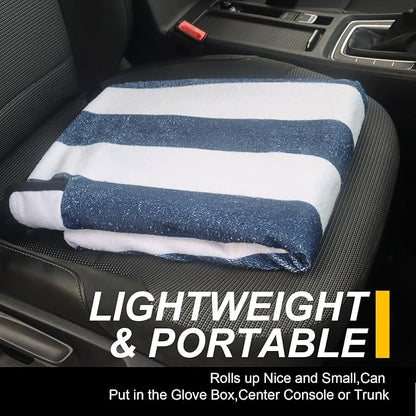 Back Seat Cover for Car Trucks Van SUV Jeep,Waterproof Rear Bench Towel Seat Covers for Dogs and Kids,Automotive Backseat Protector (Blue Stripe) - Image 8