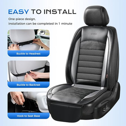 Coverado Cooling Car Seat Cushion, Ventilated Seat Cover with 2 Turbo Fans, Cooling Car Seat Covers Cooled Seat Pad Universal Fit for Most Car SUV Truck, Gray - Image 7