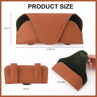 Magnetic Sunglass Holder for Car Visor, Leather Car Glasses Holder | Brown Visor Accessories Eyeglasses Holder Glasses Storage Case - Image 7
