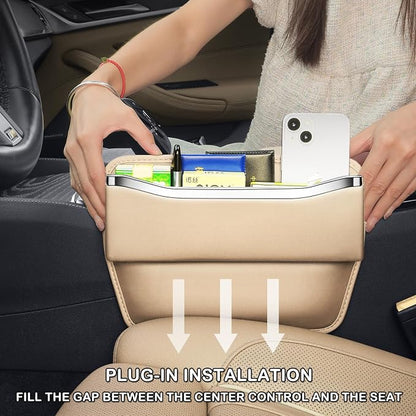HOLDCY Car Seat Gap Filler Organizer - Leather Console Side Pocket Seat Storage - Stylish and Practical Car Accessories for Cars,SUV,Truck (Beige - 2 Pack) - Image 5