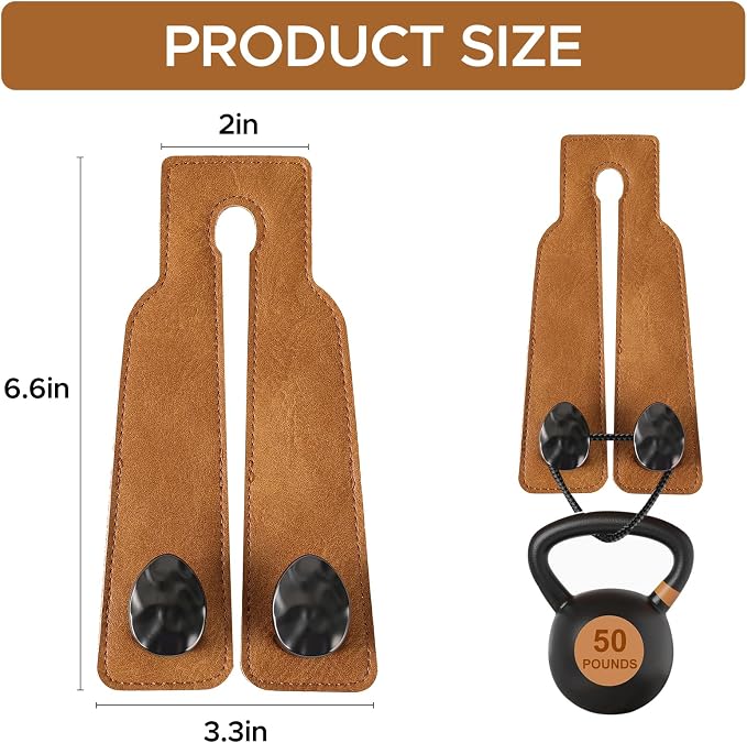 4 PCS Leather Car Seat Hooks for Headrest, Vehicle Hanger Storage Organizer Universal for Handbag Purse, Car Accessories Gift (Brown-Black-4 PCS) - Image 2
