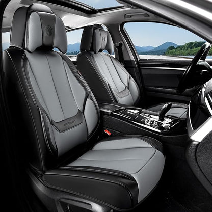Coverado Car Seat Covers, Seat Covers for Cars, Waterproof Leather Auto Seat Protectors, Leather Car Seat Cushion, Car Interiors Accessories Universal Fit for Most Cars by COVERADOAUTO