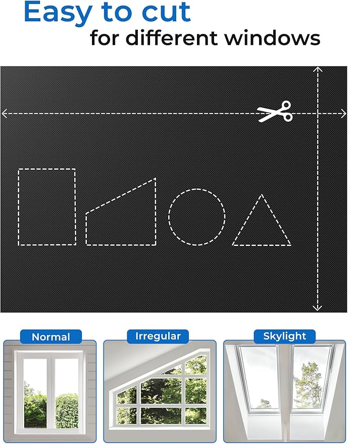 Sumobaby Blackout Curtains for Bedroom Portable 30"x84" Blackout Shades | 100% Black Out Window Cover No Drill with Upgraded Hook&Loop Tapes Thermal Insulated Blinds for Home,Nursery(1 Panel,Black) - Image 5