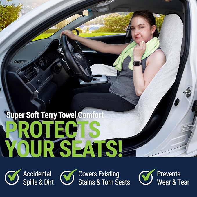 Season Guard Waterproof Towel Seat Cover, Universal Fit Non-Slip Font Cover - Image 2