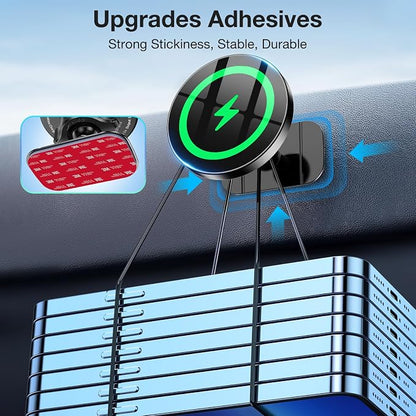 Coolpow Magsafe Car Mount Charger, Magnetic Wireless Car Charger for iPhone | Magsafe Car Charger Magnetic Phone Holders for Your Car Accessories Car Phone Holder Mount for iPhone 17 16 15 (Black) - Image 6