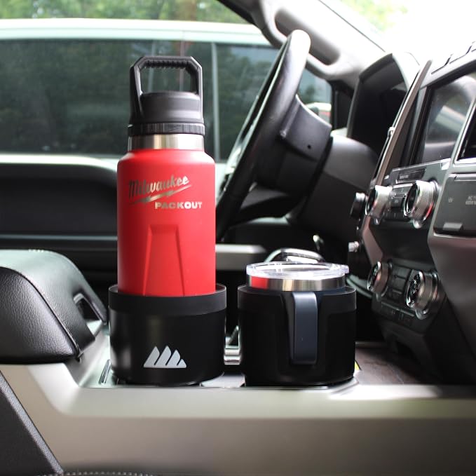 Integral Ultimate Car Cup Holder Expander with Adjustable Base & Organizer | Fits Yeti 14/24/36/46oz, Hydro Flask 32/40oz, Ramblers, mugs & 3.4-4.0in bottles, rubber-tab adjustable base - Image 5