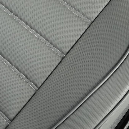 2 Pack Leather Front Car Seat Covers,Bottom Seat Covers for Cars,Driver Car Seat Cover,Luxury Seat Protectors,Waterproof,Anti-Slip,Full Wrap,for Most Vehicles,Sedan,Truck,SUV(Grey) - Image 8