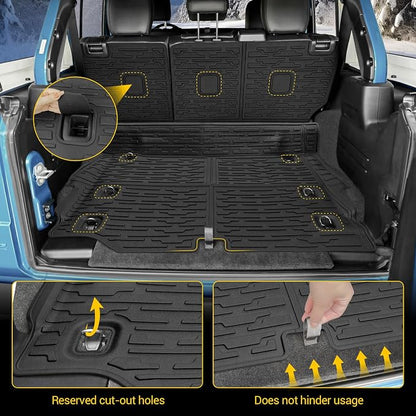 Cargo Mats for 2021-2026 Jeep Wrangler JL 4XE Trunk Mat with Backrest Liner All Weather TPE Protector Rear Back Seat Mats for 2021 2022 2023 2024 2025 2026 Wrangler JL 4XE 4 Door Accessories - Image 5