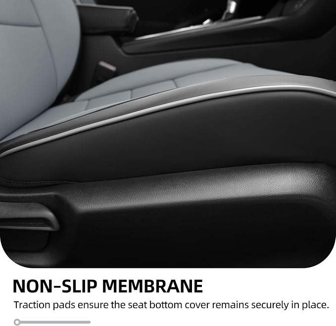 Lolcar Custom Fit Civic Seat Cover Full Set for Honda Civic 4 Door (Hatchback Sport 2022-2026)&(Hatchback LX 2022-2024) 5-Seats Full Set,Leather Seat Protector(Black/Gray) - Image 7