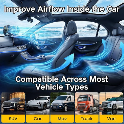 Portable 3-Head Car Cooling Fan, Fans for Vehicles Cars Dashboard | Cigarette Lighter Plug, No Battery - Image 6