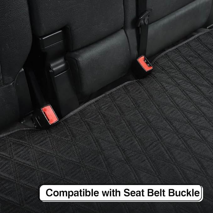 Leader Accessories Faux Linen Rear Bench Seat Cover, Size M, Black | Breathable Back Seat Protector With Non-Slip Bottom, Diamond Stitched Bench Seat Cushion for Vehicles Cars Van SUV Truck - Image 5
